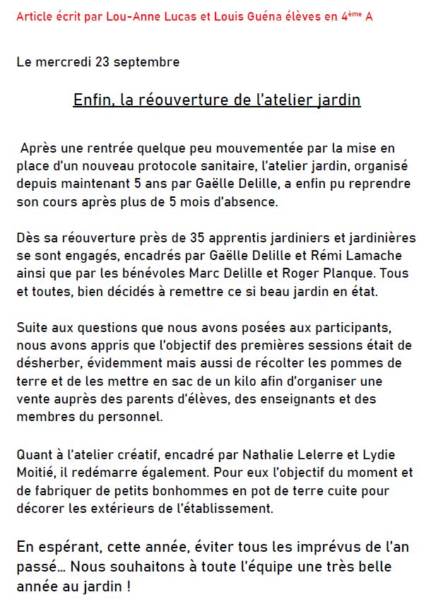 Article écrit par Louis et Lou Anne